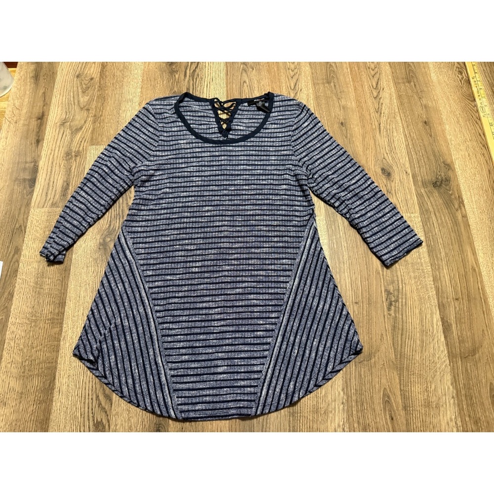Style & Co. Shirt, Women's Size XS, Blue, Striped, 3/4 Sleeve Shirt